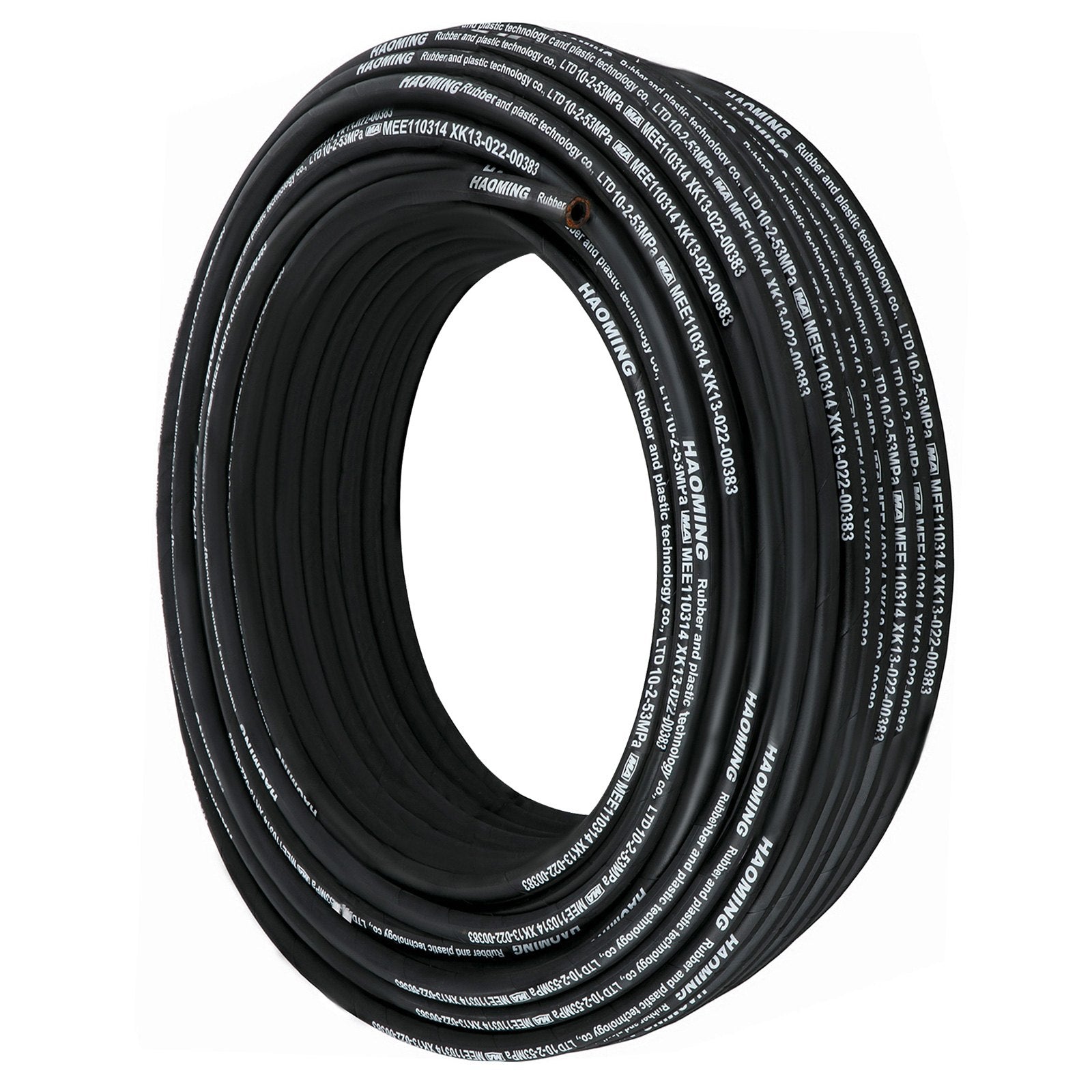328-Foot Rubber Hydraulic Hose, 3/8" Inner Diameter, 5000 PSI Max, Steel Wire Braid, Flexible Oil Hose for Extreme Temperatures -40°F to 250°F