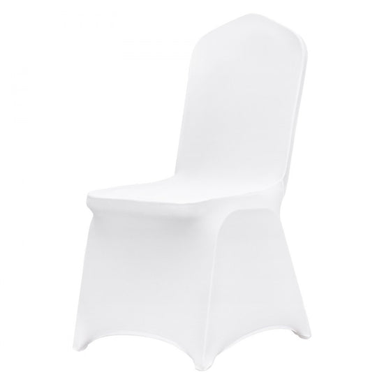 Universal Stretch Spandex Chair Slipcovers for Events and Dining - Set of 100 in White
