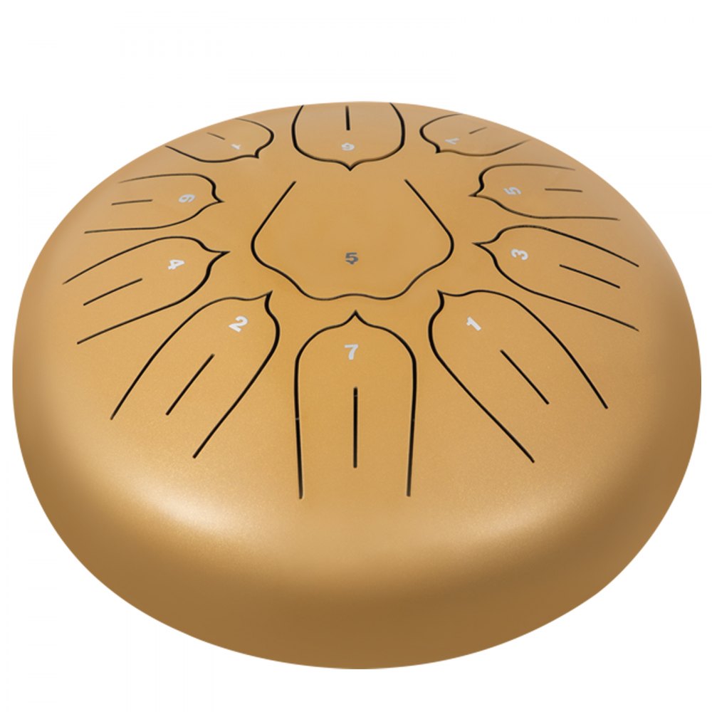 11-Note 10-Inch Lotus Style Handpan in Golden with Accessories Set
