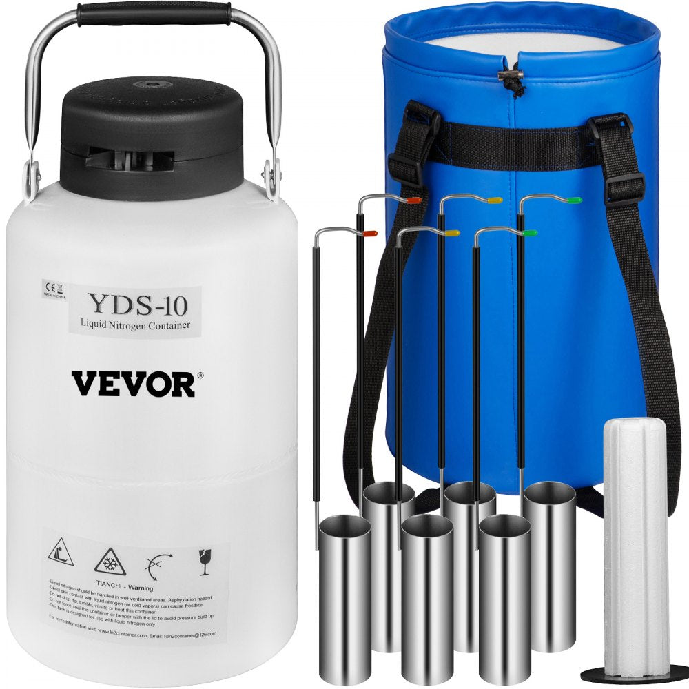 10 Liter Cryogenic Container for Liquid Nitrogen Storage with Six Canisters