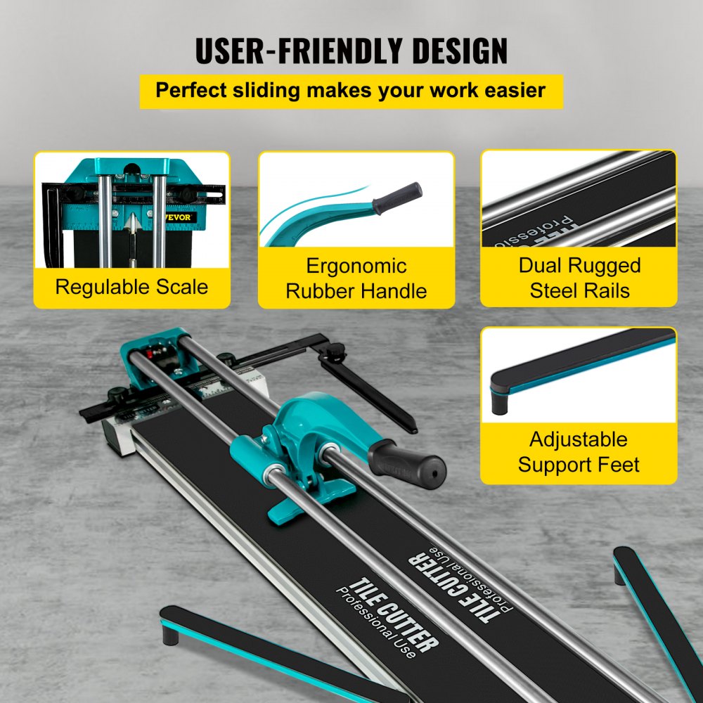 VEVOR Manual Tile Cutter 47 Inch Tile Cutter Machine for Large Tiles Handyman Ceramic Adjustable Professional Manual Tile Cutter Hand Tool (47 Inch)