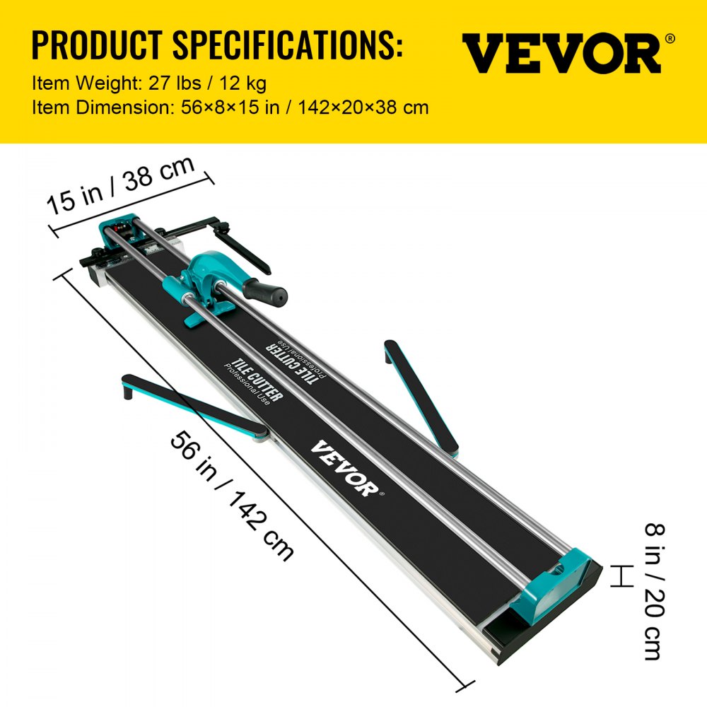 VEVOR Manual Tile Cutter 47 Inch Tile Cutter Machine for Large Tiles Handyman Ceramic Adjustable Professional Manual Tile Cutter Hand Tool (47 Inch)