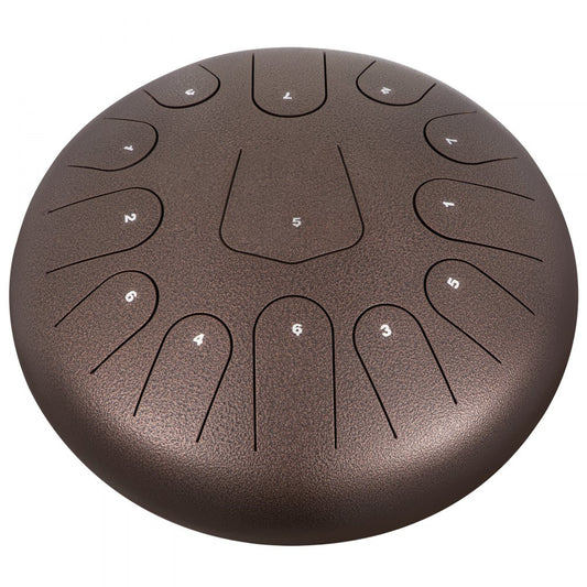 VEVOR Steel Drum 13 Notes Percussion Instrument 12 Inches Tongue Drum, Steel Tongue Drum, Steel Drums Instruments With Bag, Book, Mallets, Mallet Bracket, Hang Pan Drum Instrument, Chestnut