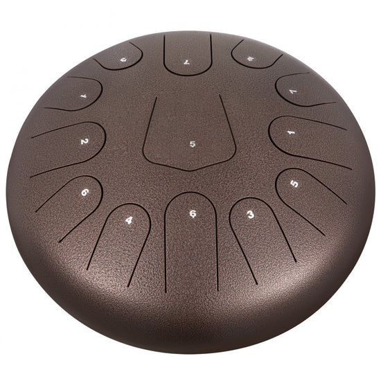 VEVOR Steel Drum 13 Notes Percussion Instrument 12 Inches Tongue Drum, Steel Tongue Drum, Steel Drums Instruments With Bag, Book, Mallets, Mallet Bracket, Hang Pan Drum Instrument, Chestnut