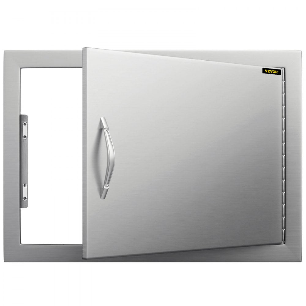 VEVOR BBQ Access Door 24W x 17H Inch, Horizontal Single BBQ Door Stainless Steel, Outdoor Kitchen Doors for BBQ Island, Grill Station, Outside Cabinet