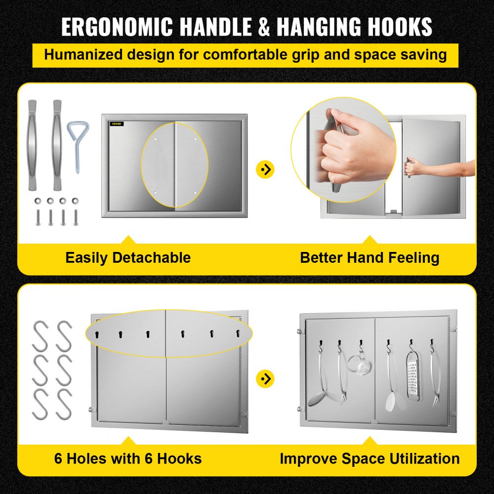 Bbq19"x28"/48x71cm Access Double Walled Door Stainless Doors Vertical Outdoor