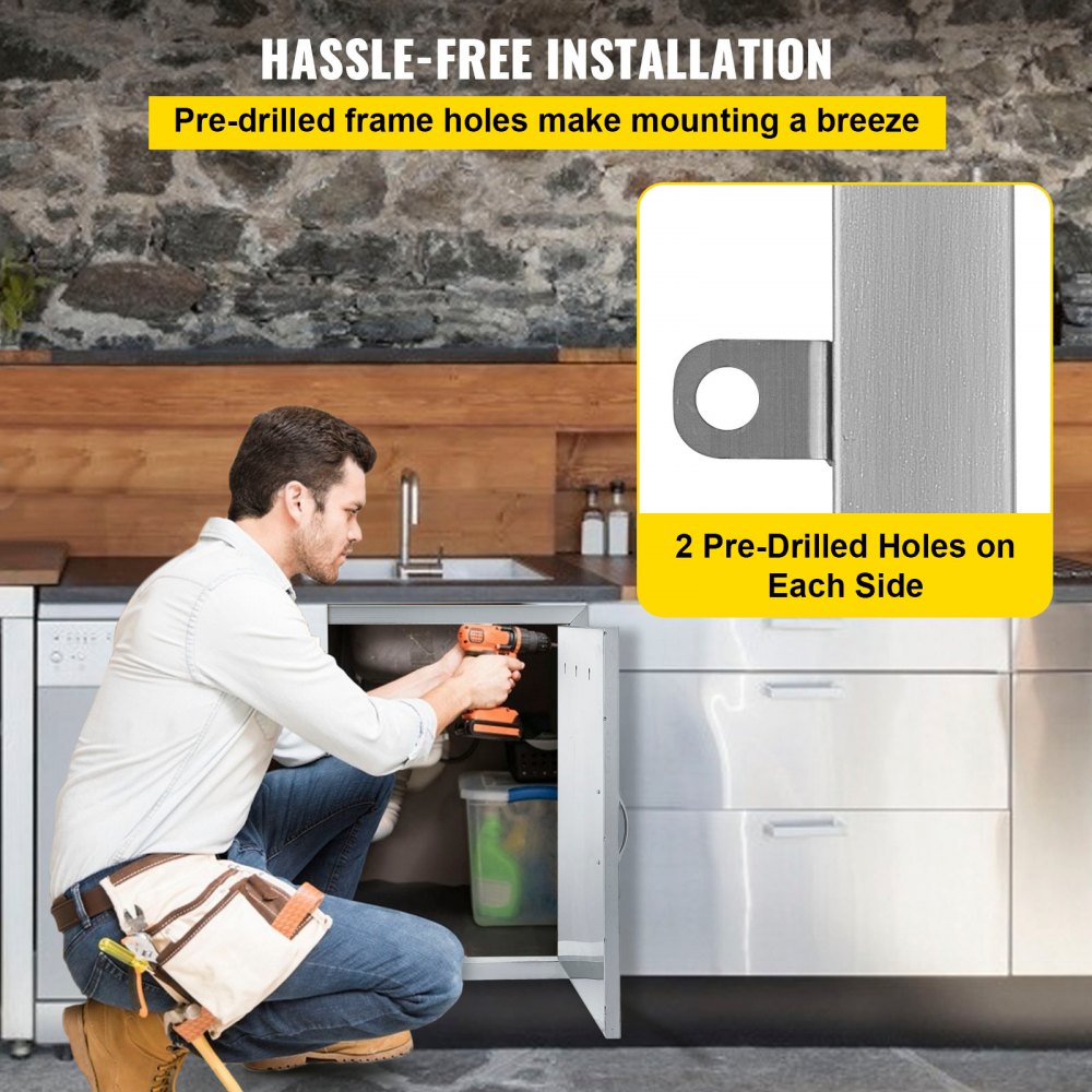 Bbq19"x28"/48x71cm Access Double Walled Door Stainless Doors Vertical Outdoor