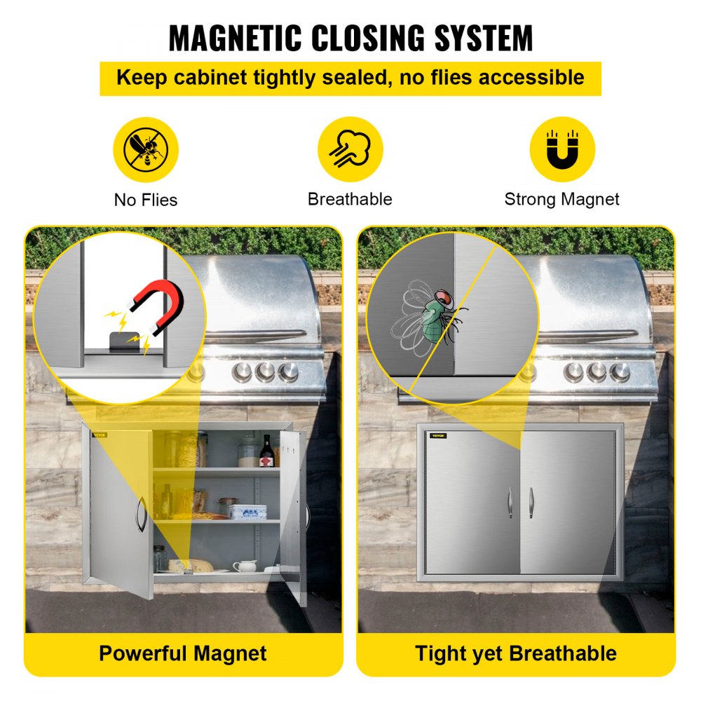 Bbq19"x28"/48x71cm Access Double Walled Door Stainless Doors Vertical Outdoor