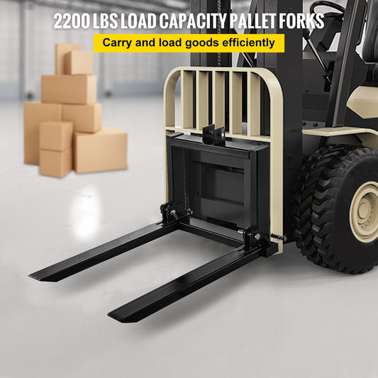 Heavy Duty 3 Point Hitch Pallet Fork for Category 1 & 2 Tractors, 2200 lbs Capacity, Steel Construction, Skid Steer Loader Attachment