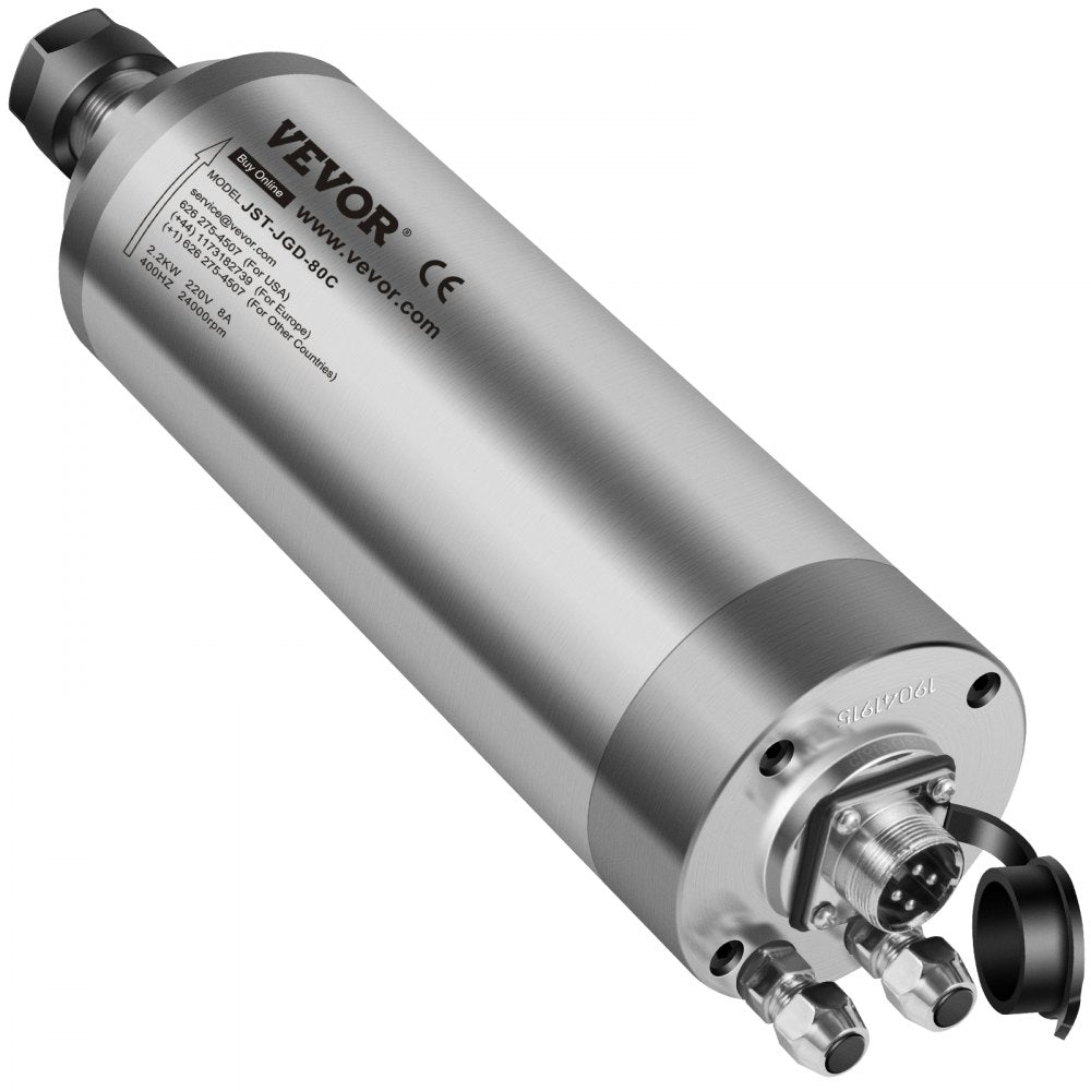 High-Performance 2.2KW Water-Cooled CNC Spindle Motor for PCB Milling with ER20 Collet, 8000-24000 RPM, 2HP Power