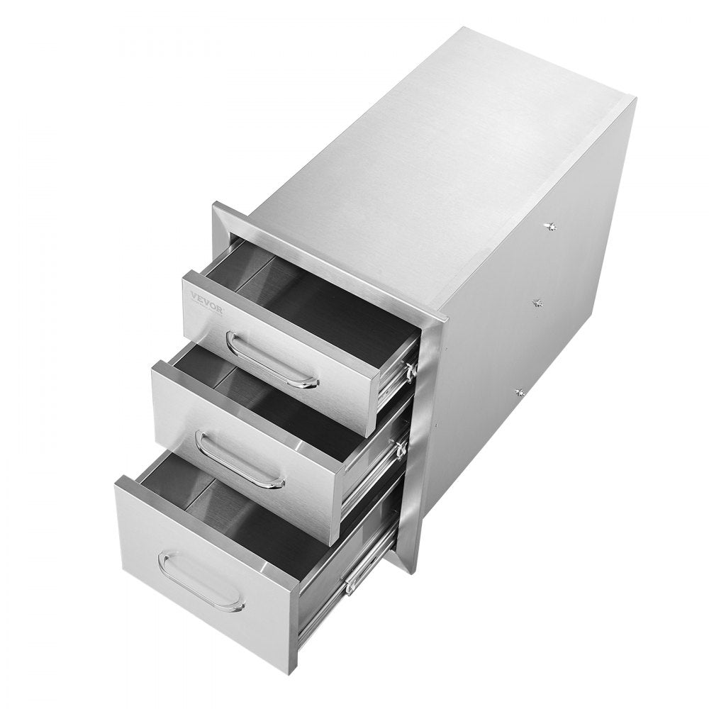 Stainless Steel Triple Drawer Set for Outdoor Kitchen, 20.25" x 14"