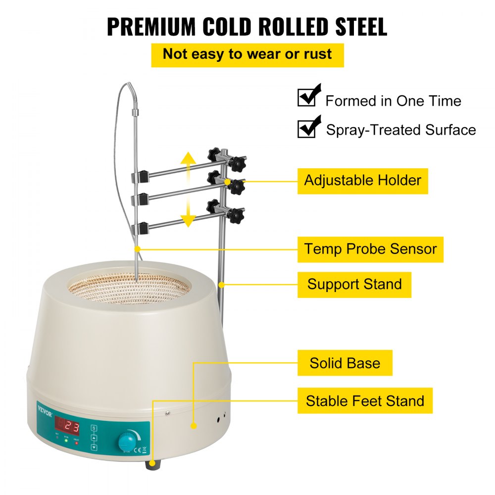 Magnetic Stirrer 2000ml Electric Magnetic Stirring Heating Mantle 450w Digital