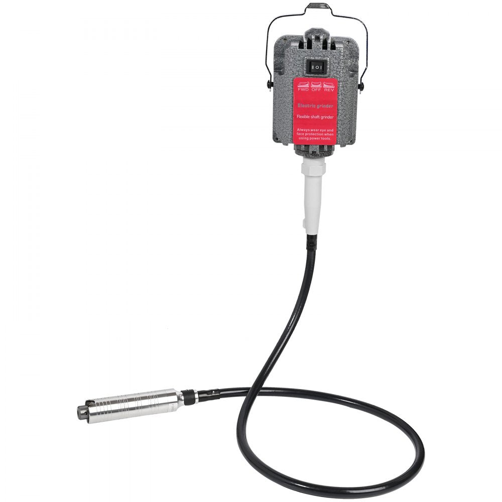VEVOR S-R Hanging Flex Shaft Grinder 230W Rotary Tool with Stepless Speed Foot Pedal Rotary Carver 0-180000rmp for Carving, Buffing,Drilling,Polishing (4mm flexshaft), Grey