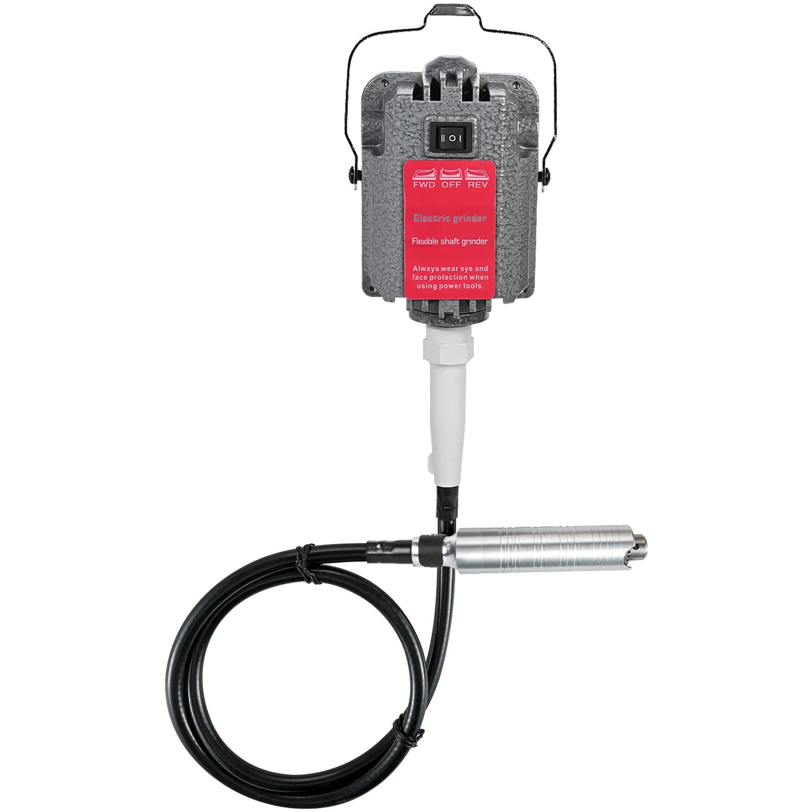 High-Power 230W Hanging Flex Shaft Grinder with Stepless Speed Foot Pedal for Carving, Buffing, Drilling, Polishing - 18000 RPM, 4mm Flex Shaft, Grey