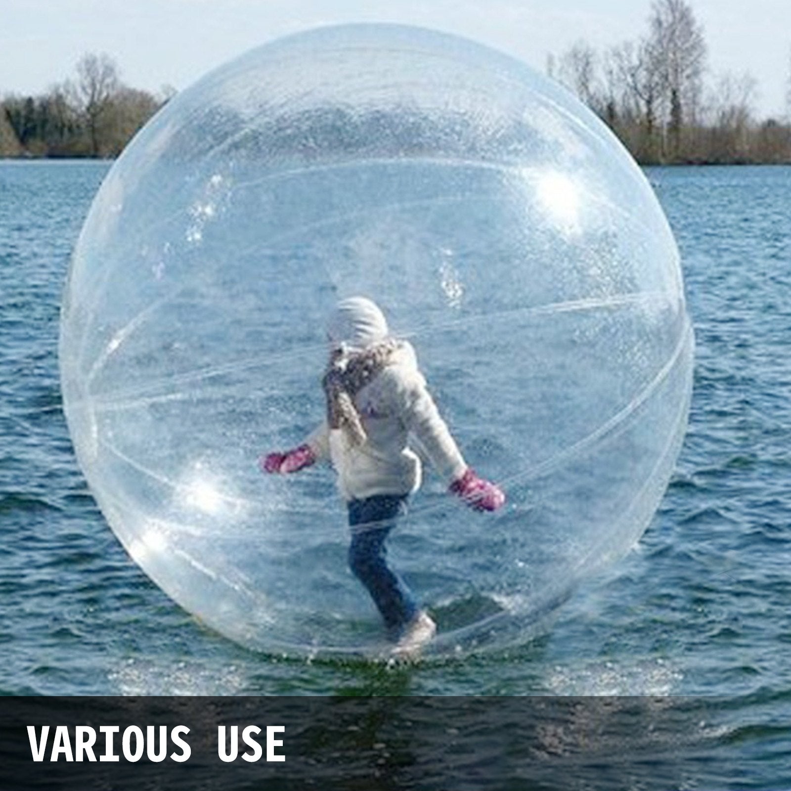 2M Inflatable Zorb Ball with German TIZIP Zipper – Eco-Friendly, Quick Setup, Durable PVC for Water Walking, 396lbs Capacity