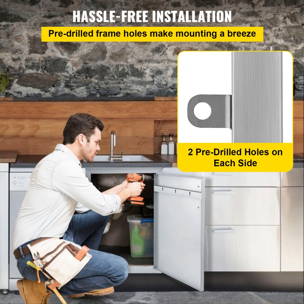 Bbq 36"x21"/90x53cm Access Double Walled Door Stainless Doors Vertical Outdoor