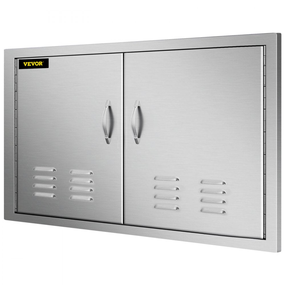 36"x21" Stainless Steel Vented Double Access Door for Outdoor Kitchen Islands with Enhanced Ventilation