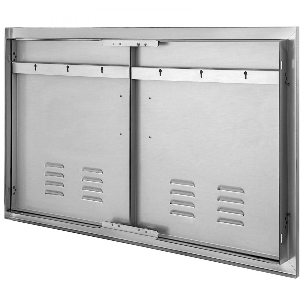 36"x21" Stainless Steel Vented Double Access Door for Outdoor Kitchen Islands with Enhanced Ventilation