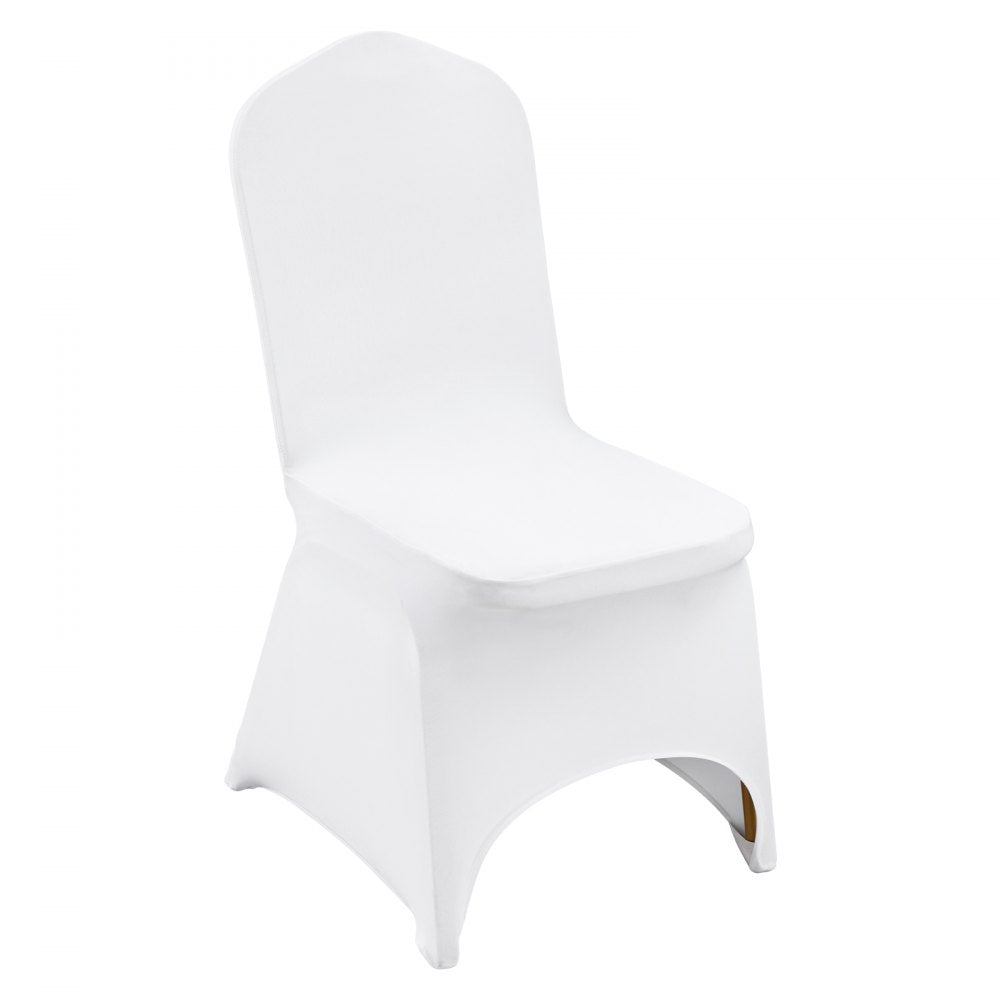 VEVOR 50pcs Chair Cover Wedding Spandex White Chair Covers Stretch Fabric Removable Washable Protective Slipcovers for Weddings Banquets Ceremony(Arched,50PCS)