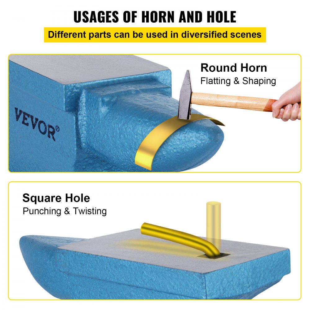 VEVOR Single Horn Anvil 55Lbs, Cast Iron Anvil Blacksmith Withstands Heavy Blows,Anvil Rugged Round Horn Anvil Blacksmith Jewelers Metalsmith Tool, for Sale Forge Tools and Equipment