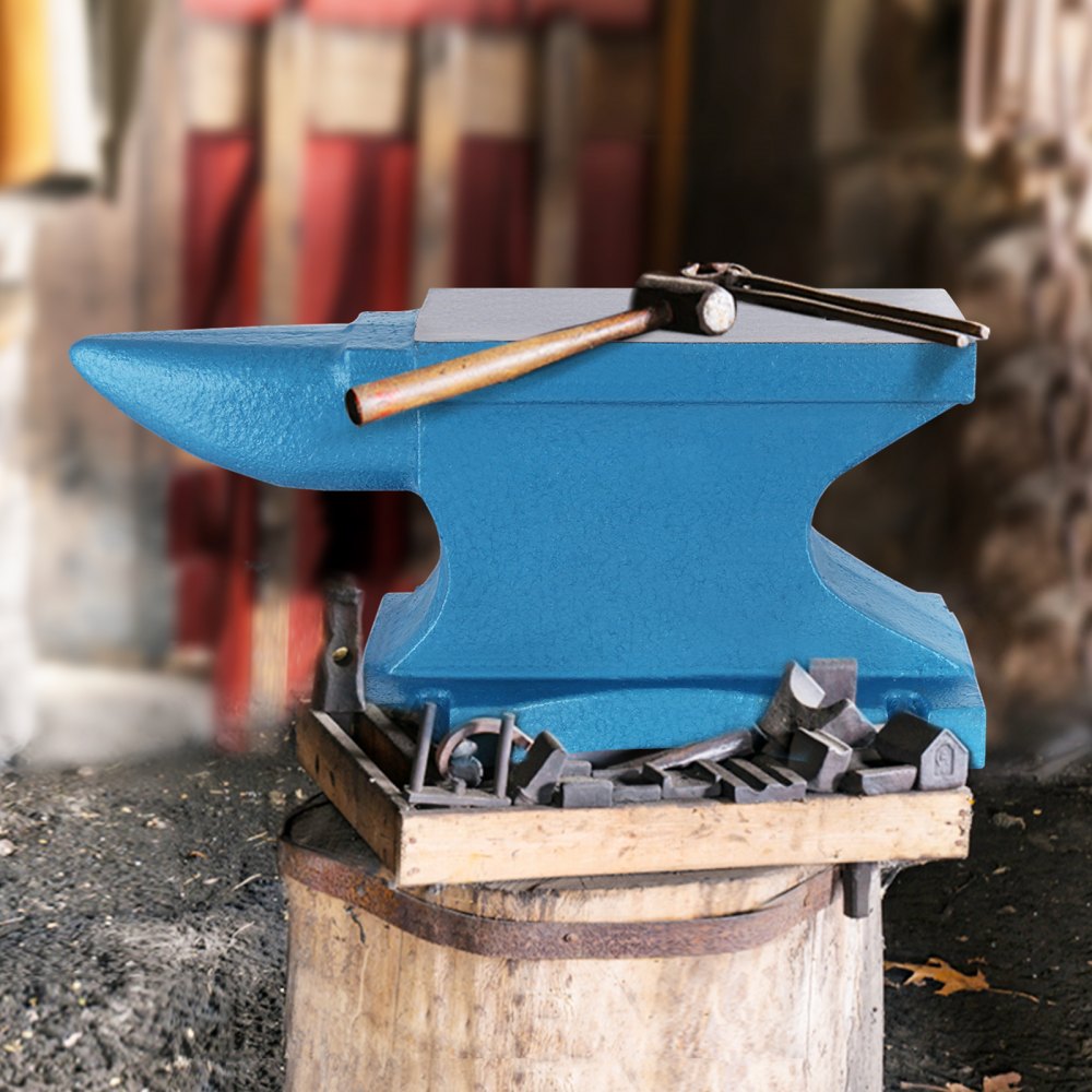 VEVOR Single Horn Anvil 55Lbs, Cast Iron Anvil Blacksmith Withstands Heavy Blows,Anvil Rugged Round Horn Anvil Blacksmith Jewelers Metalsmith Tool, for Sale Forge Tools and Equipment