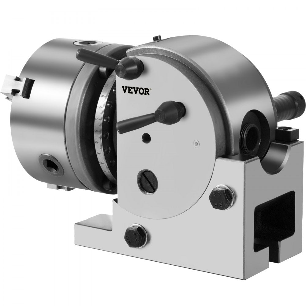 Precision 5-Inch Dividing Head Set with 3-Jaw Chuck and Tailstock for Milling Machine Applications