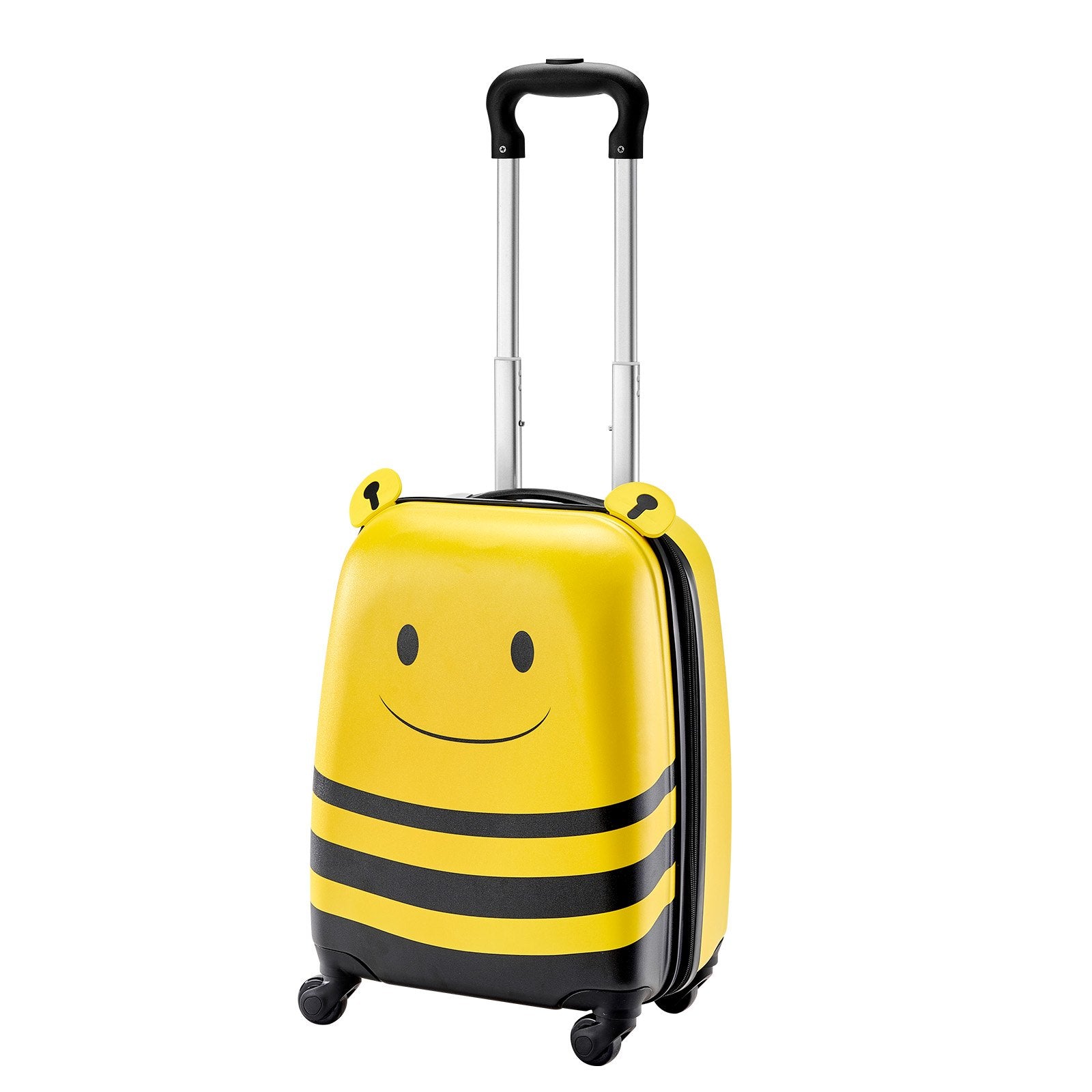 5-Piece Kids Luggage Set with 18-Inch Hardside Suitcase, Backpack, U-Shape Pillow, Bee Design, Holiday Gift, Travel Essentials