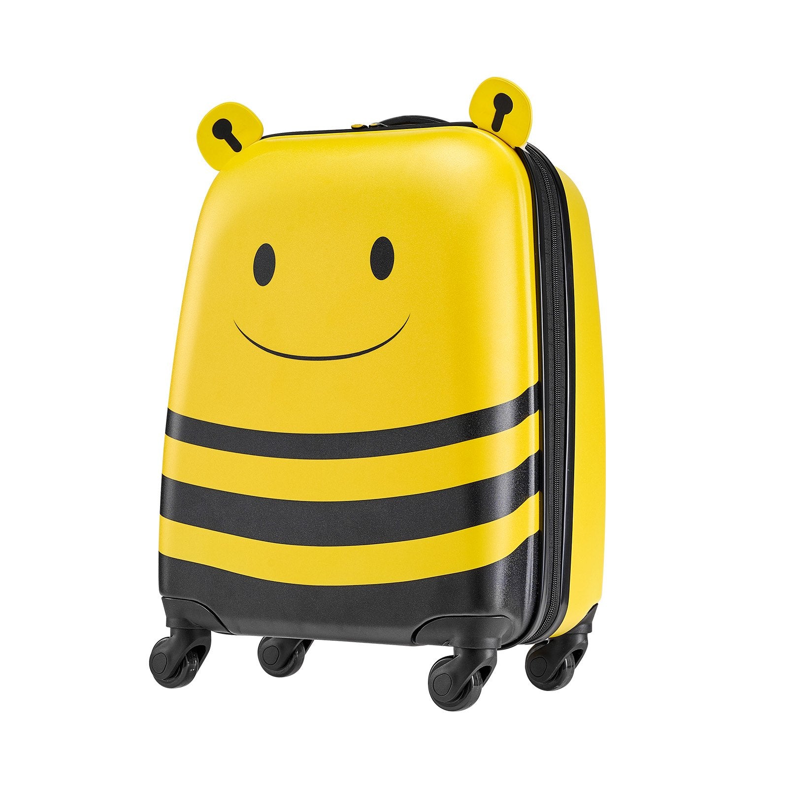 5-Piece Kids Luggage Set with 18-Inch Hardside Suitcase, Backpack, U-Shape Pillow, Bee Design, Holiday Gift, Travel Essentials
