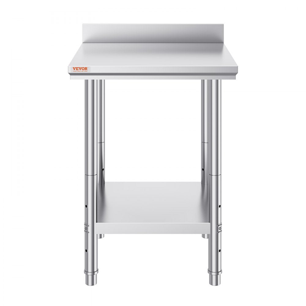 Heavy Duty 24x24 Inch Stainless Steel Food Prep Table with Adjustable Feet for Restaurants, Homes, and Hotels