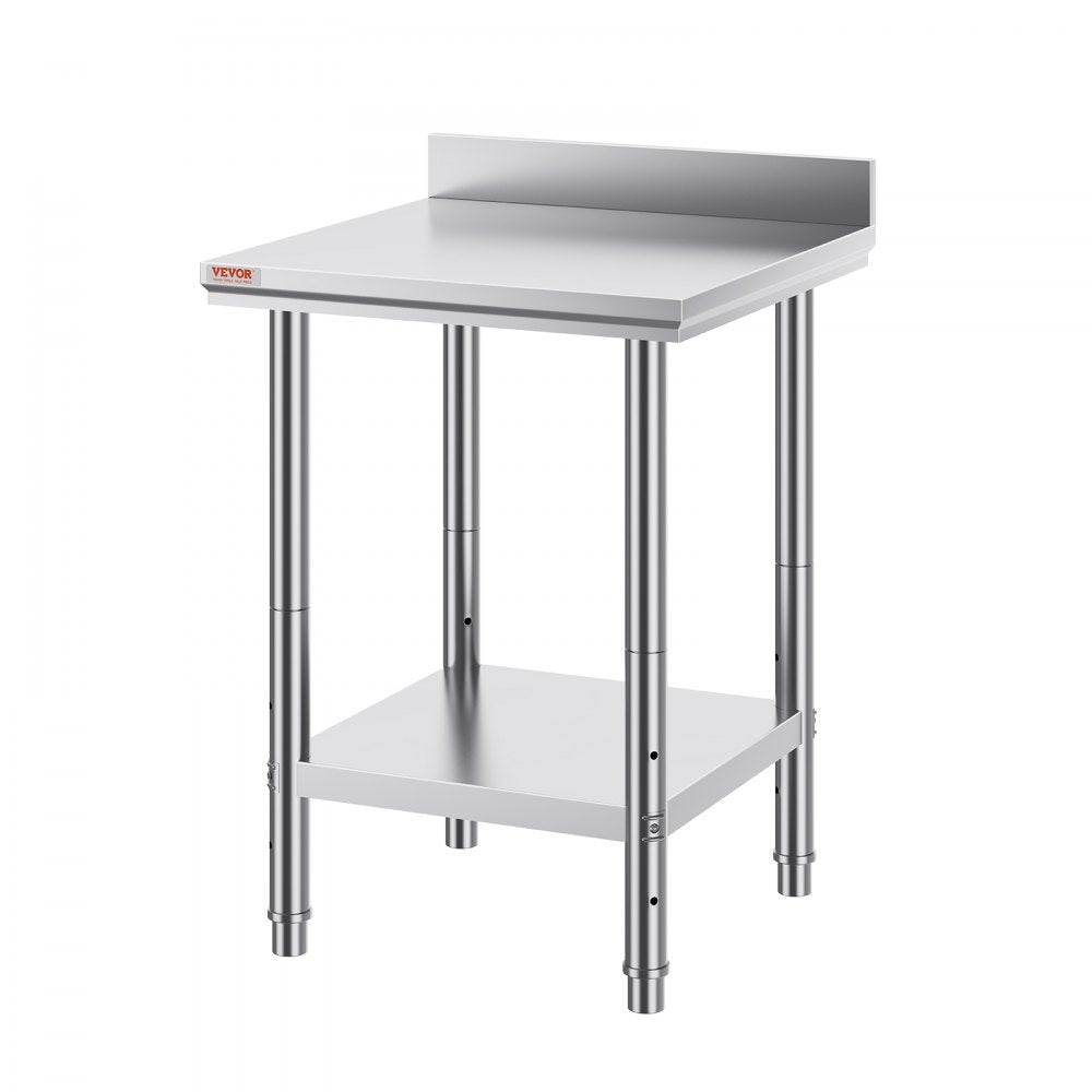 Heavy Duty 24x24 Inch Stainless Steel Food Prep Table with Adjustable Feet for Restaurants, Homes, and Hotels