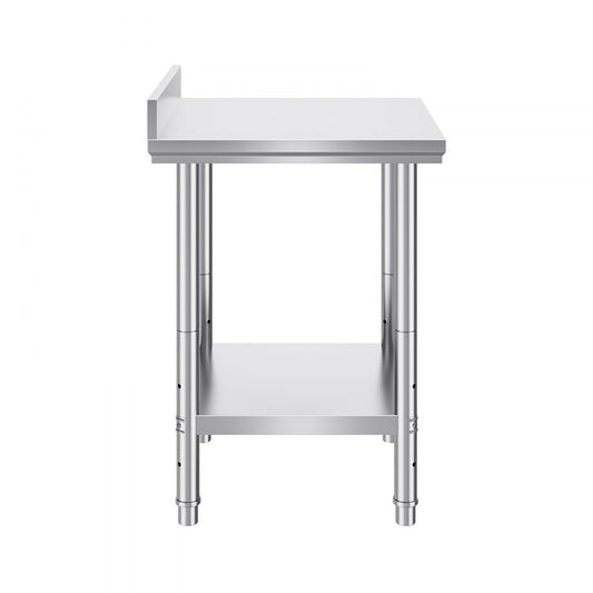 VEVOR Stainless Steel Work Table 24 x 24 x 34 Inch Commercial Food Prep Worktable Heavy Duty Prep Worktable Metal Work Table with Adjustable Feet for Restaurant, Home and Hotel