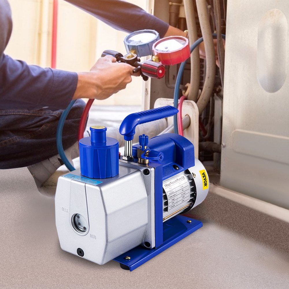 VEVOR Vacuum Pump 7 CFM 1/2 HP 1 Stage Ultimate Vacuum Refrigerant HVAC Air Tool 110V 5PA Air Conditioning Pump for Automobile Reparation Vacuum Evacuation