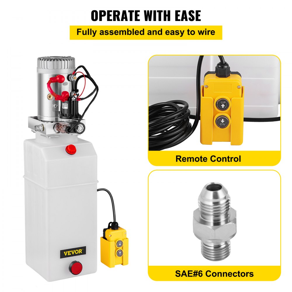 12v 8 Quart Single Acting Hydraulic Pump Power Supply Unit Pack Lift