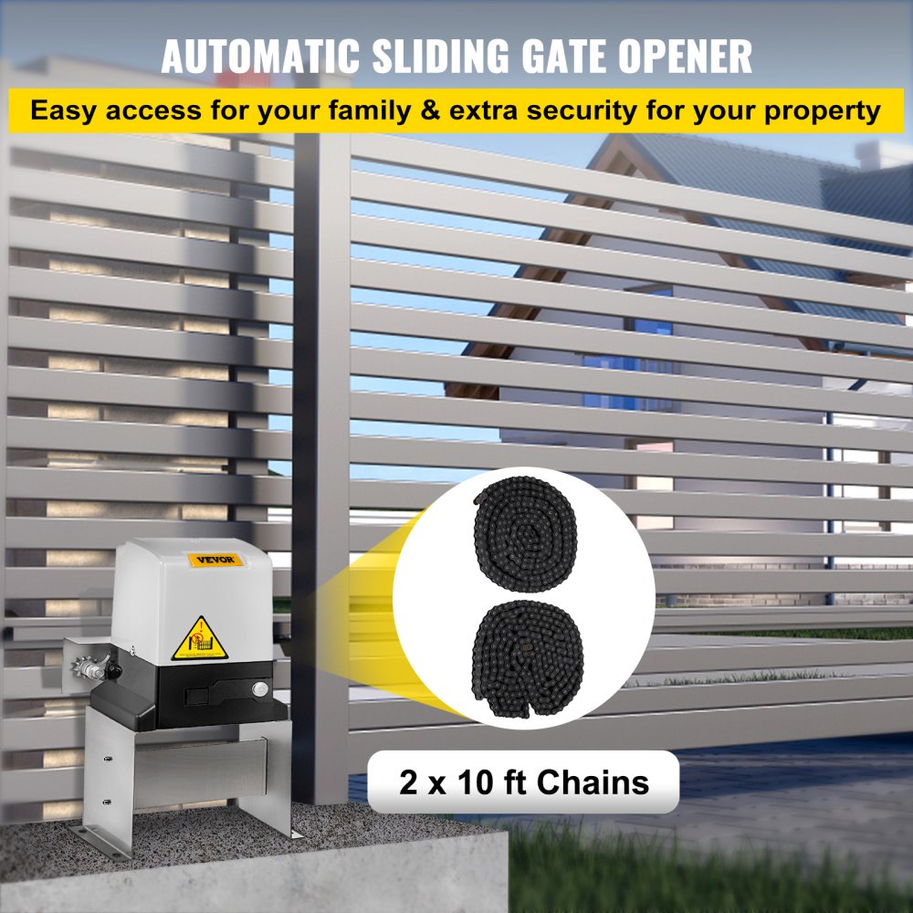 Automatic Sliding Gate Opener with Motor and Remote Control System