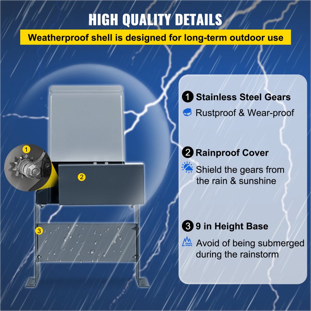 Automatic Sliding Gate Opener with Motor and Remote Control System