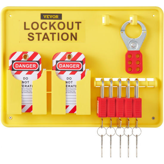 VEVOR 26 PCS Lockout Tagout Kits, Electrical Safety Loto Kit Includes Padlocks, Lockout Station, Hasp, Tags & Zip Ties, Lockout Tagout Safety Tools for Industrial, Electric Power, Machinery
