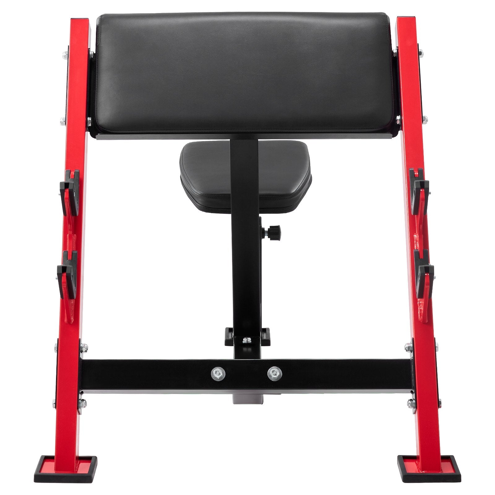 Heavy-Duty Adjustable Preacher Curl Bench - 660 LBS Capacity, Home Gym Bicep Station for Barbell & Dumbbell Workouts, Carbon Steel Strength Training Bench with Bar Holders, Black+Red