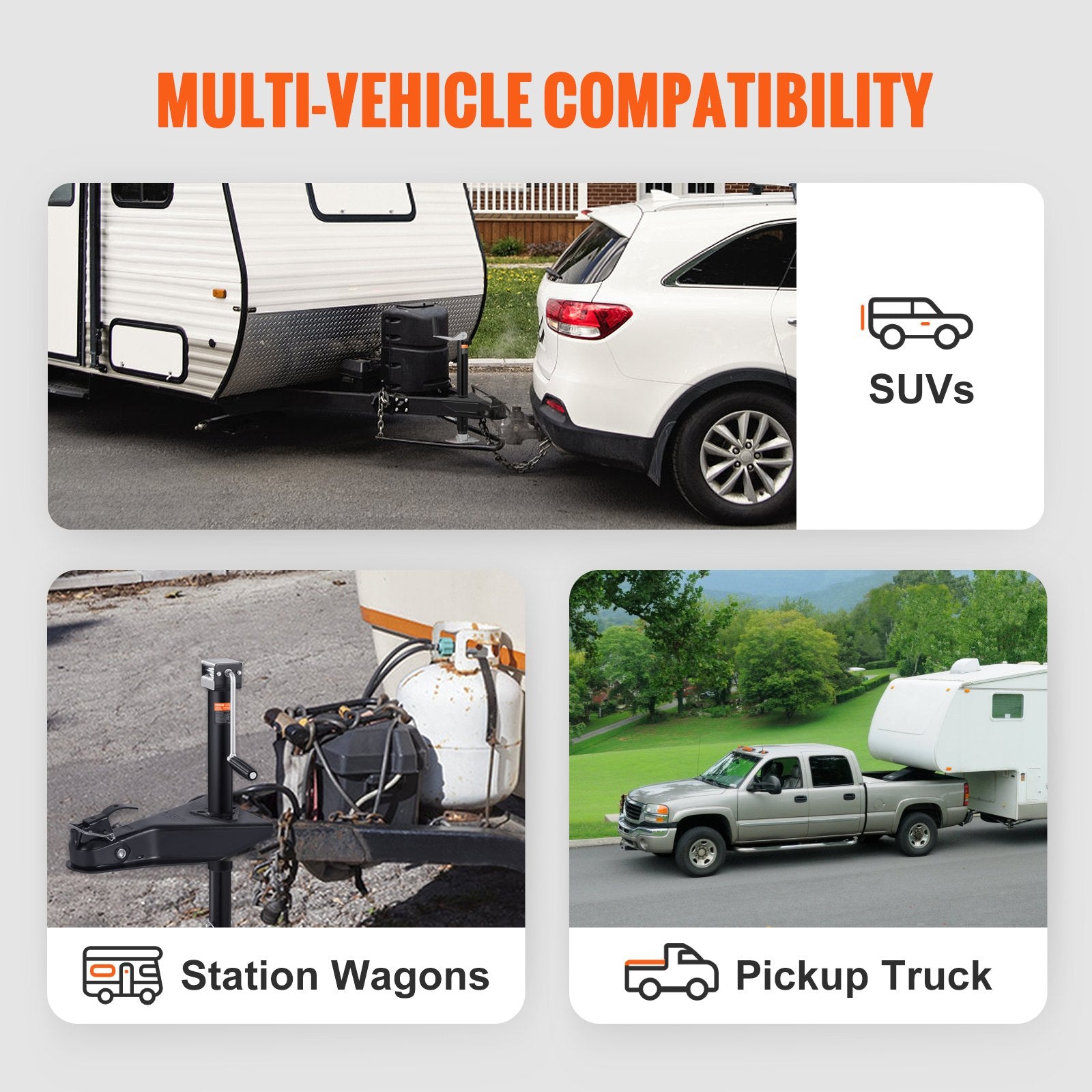 Heavy Duty Steel A-Frame Trailer Coupler for 2-Inch Hitch Ball, 8000 lbs Towing Capacity, Ideal for SUVs, Campers, Pickup Trucks, Black Coated