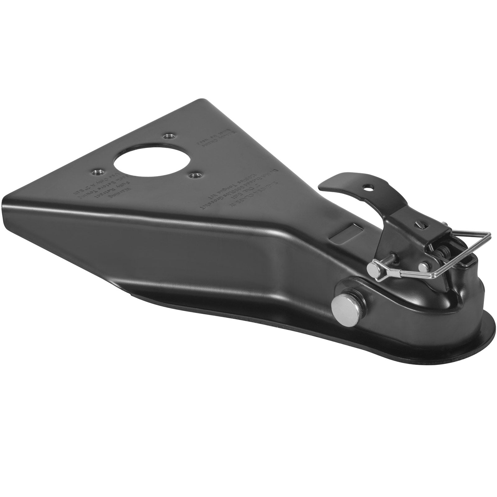 Heavy Duty Steel A-Frame Trailer Coupler for 2-Inch Hitch Ball, 8000 lbs Towing Capacity, Ideal for SUVs, Campers, Pickup Trucks, Black Coated