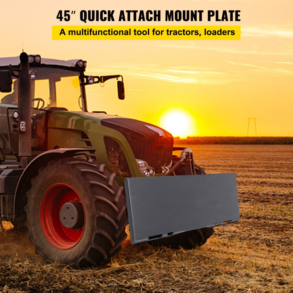 Heavy-Duty 1/4" Steel Skid Steer Mount Plate with Quick Attachment and 3 Welding Rods for Versatile Accessory Installation
