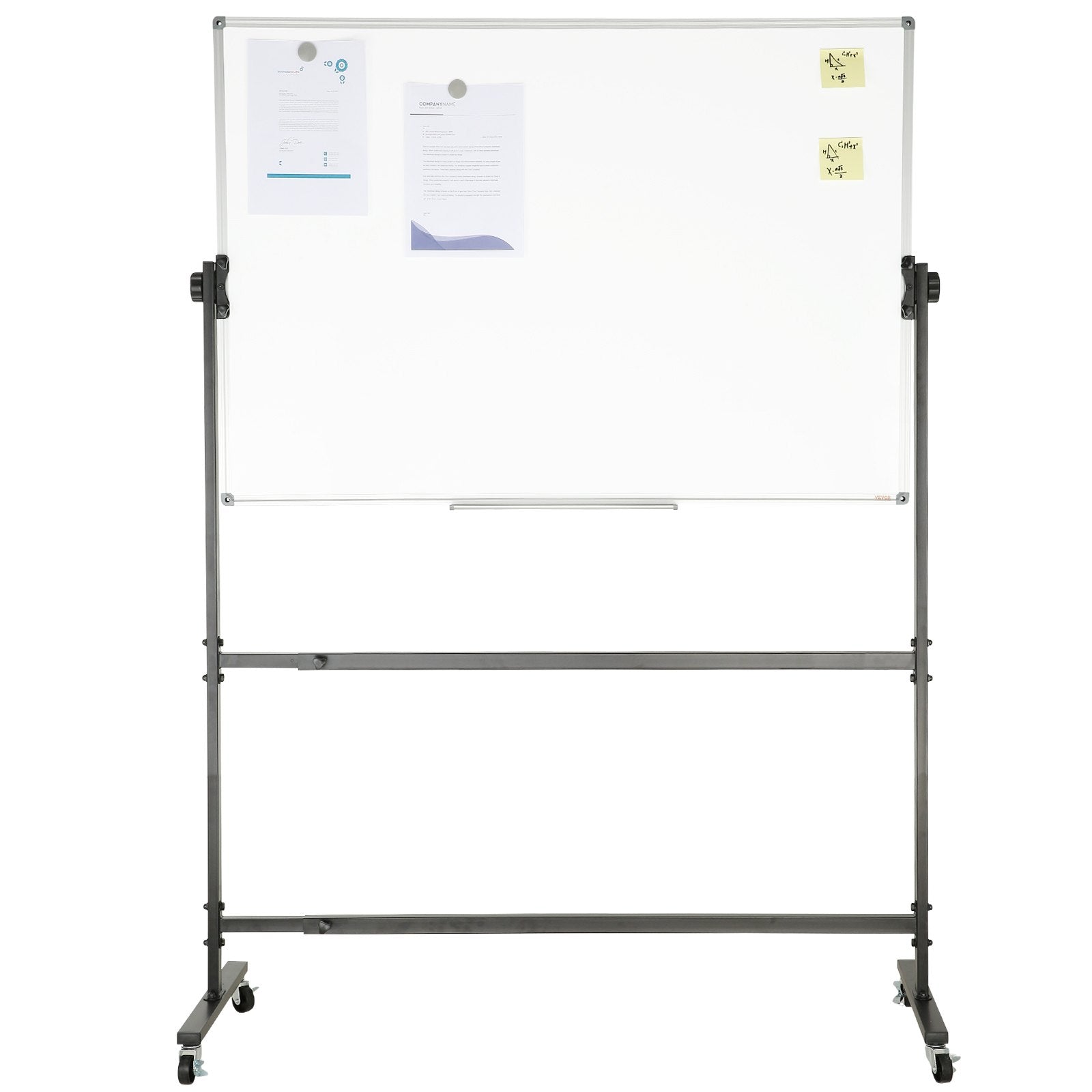 Rolling Magnetic Whiteboard, 48x32" Double-Sided & Reversible, Height Adjustable Dry Erase Board with Wheels for Office, School, Home Use