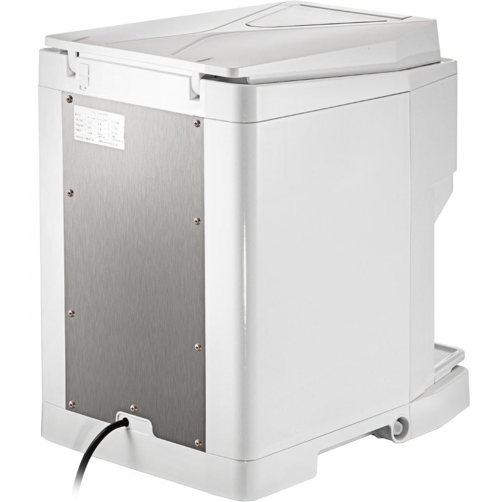 VEVOR Ice Shaver Machine Electric, Shaved Ice Machine Commercial 265 LBS/H, Snow Cone Maker w/ Ice Hopper & Lid, 250W Ice Crusher w/ Drain Pipe Tabletop Shaved Ice Maker w/ Adjustable Fineness White
