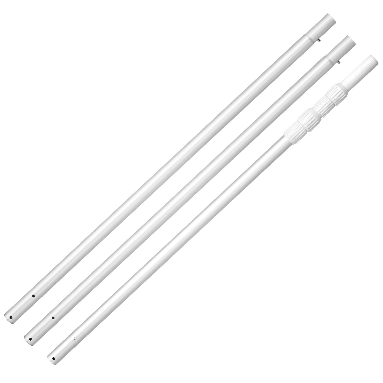 Title: Heavy Duty Telescopic Pool Pole with 2 Extensions, Adjustable 3.4-15 Ft for Skimmer Net, Brush, Vacuum Head, Aluminum Alloy Cleaning Stick