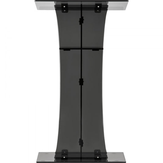 VEVOR Acrylic Pulpit, 47" Tall, Clear Podium Stand w/ Wide Reading Surface & Storage Shelf, Floor-Standing Plexiglass Lectern for Church Office School, Black