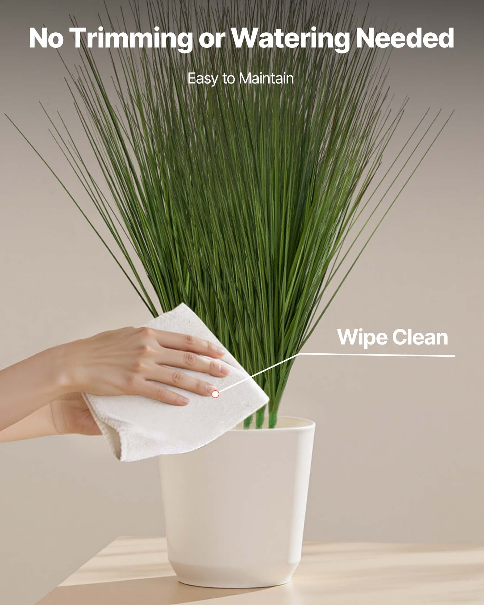 27" Faux Onion Grass Shrubs - Premium PVC Artificial Greenery for Indoor/Outdoor Home, Office, Garden Decor - 8 Pack