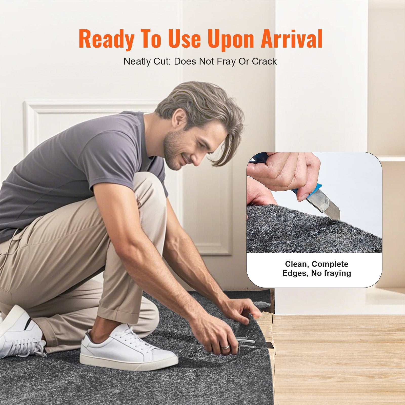 9' x 12' Gray Polyester Felt Rug Pad - Thick Cushioning, Protective Carpet Padding for All Floors, Premium Comfort, Anti-Slip, Soft Underfoot, Durable Carpet Cushion, 1/2" Thick, Multi-Sized Options Available