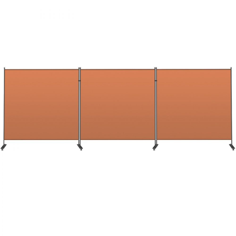 VEVOR Office Partition Room Divider Wall 216"x72" 3-Panel Office Divider Orange