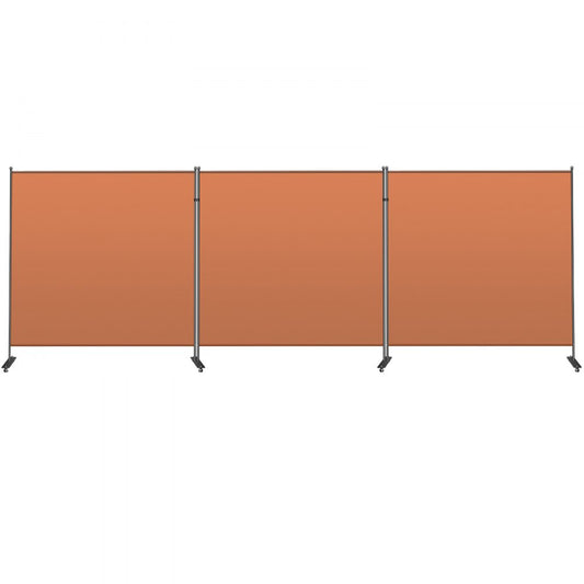 VEVOR Office Partition Room Divider Wall 216"x72" 3-Panel Office Divider Orange