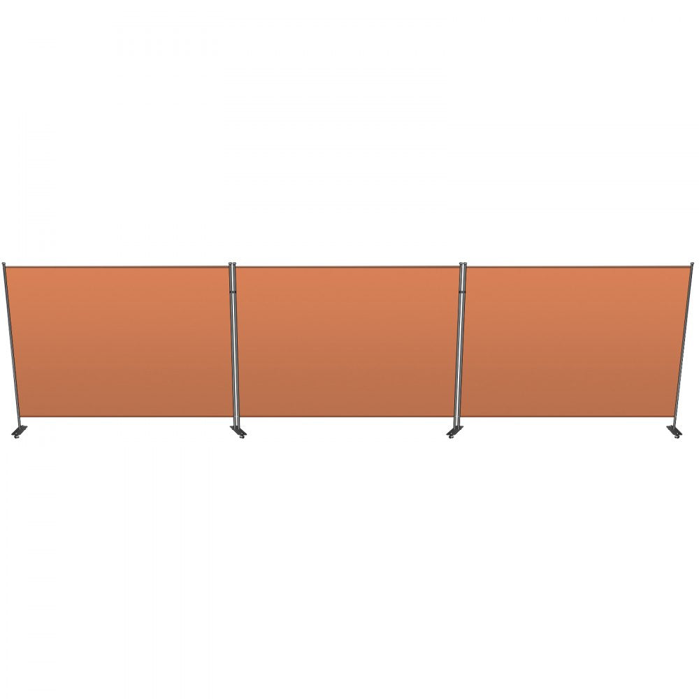 VEVOR Office Partition Room Divider Wall 216"x72" 3-Panel Office Divider Orange