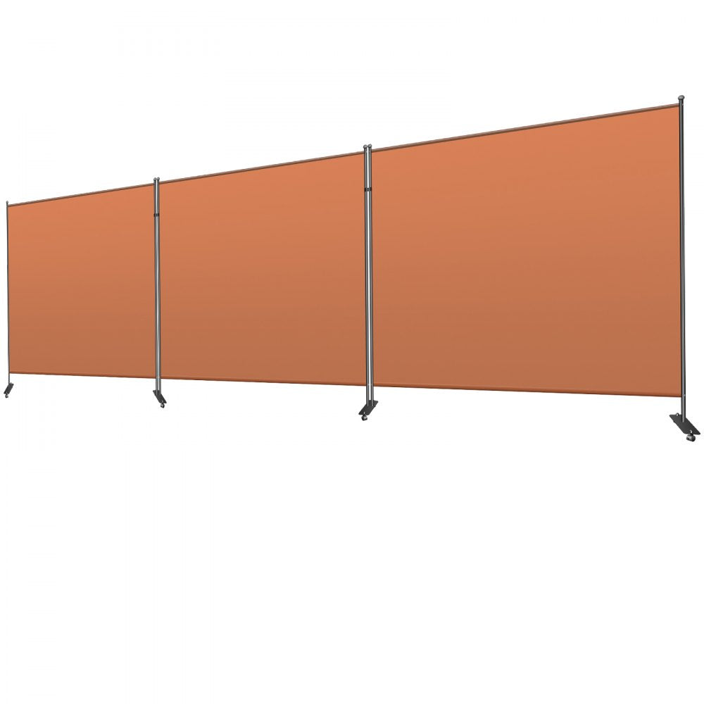 VEVOR Office Partition Room Divider Wall 216"x72" 3-Panel Office Divider Orange